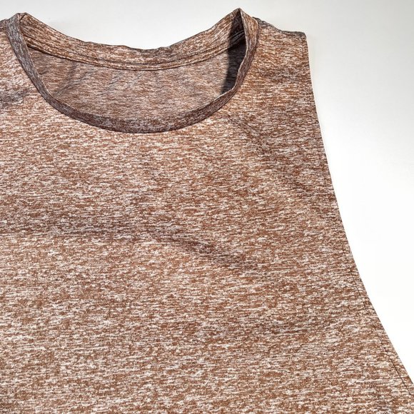 Shein Workout Short Sleeve Top Brown Grey Speckles Size Medium - Picture 2 of 7